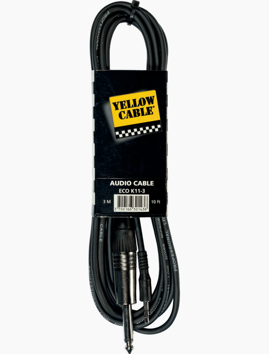 CABLE JACK STEREO 3.5mm / JACK MONO 6.35mm - YELLOW CABLE